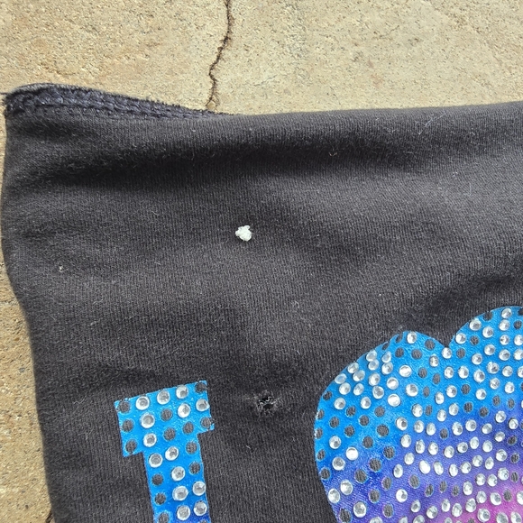 Y2k Victoria's Secret VS PINK VTG Foldover Yoga Leggings I Heart Pink Bling - Picture 6 of 7